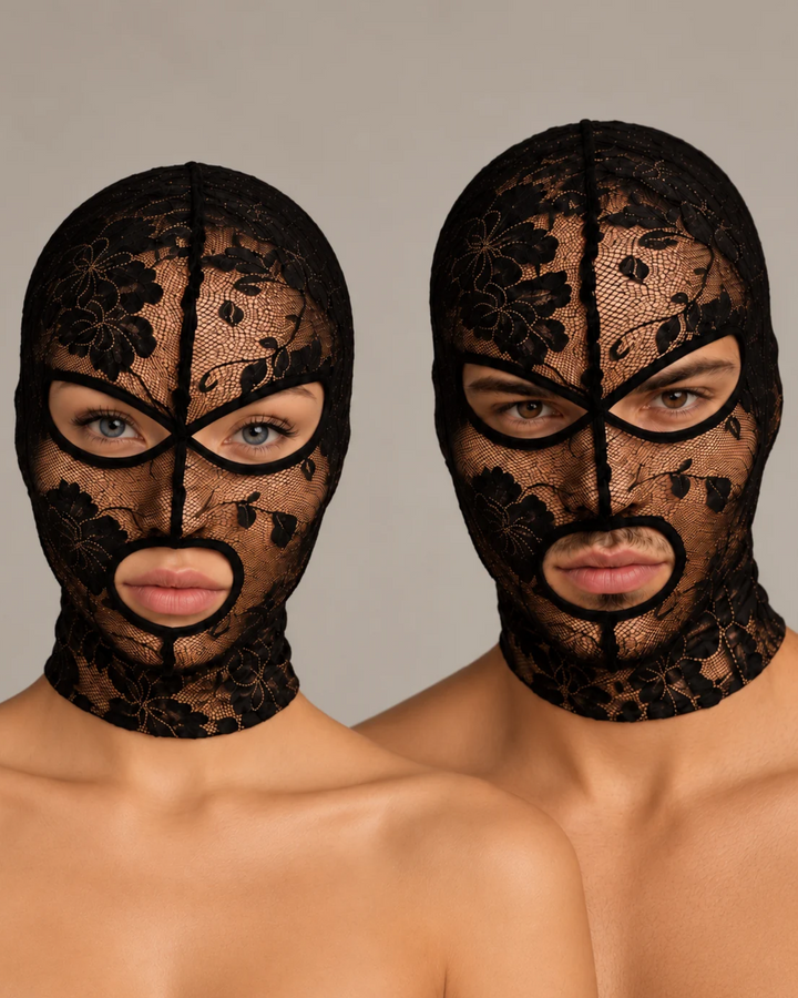 Fullface Gesichtsmaske aus Spitzen Stoff für Damen und Herren 