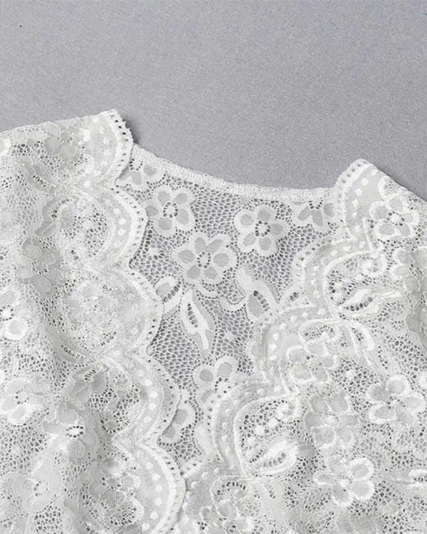 Hochwertiges Spitzen Floral BH Crop Top Oberteil 