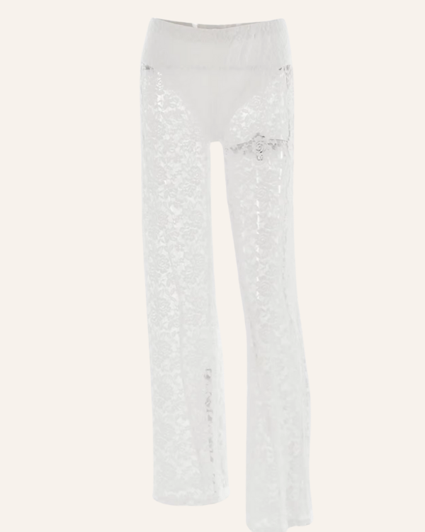 eichtes Boho-Piece – weisse Lace Pants mit weitem Bein