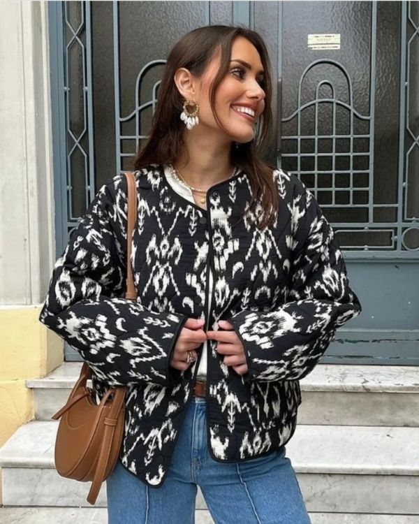 schwarz-weisse Übergangsjacke Steppjacke für Damen online kaufen 