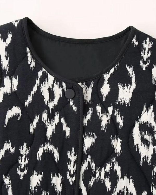 Stillvolle Damen Übergangsjacke, Steppjacke mit rundem Kragen 