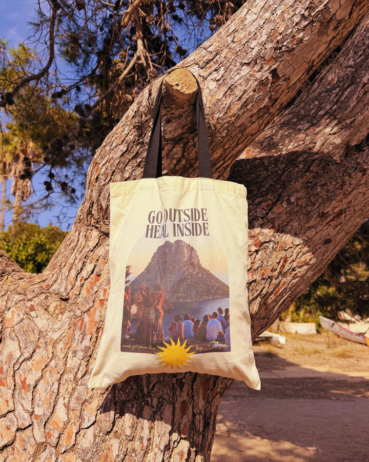 Einkaufstasche Stofftasche Es Vedra Ibiza go outside heal inside 