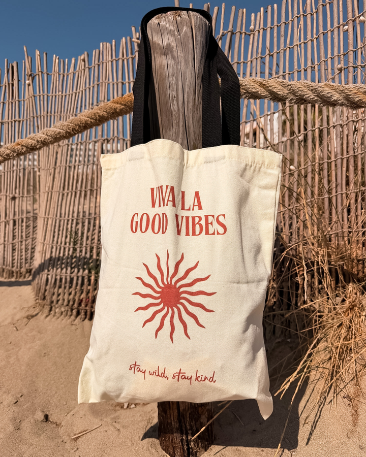 Strandtasche mit Sonnen Print aus Baumwolle