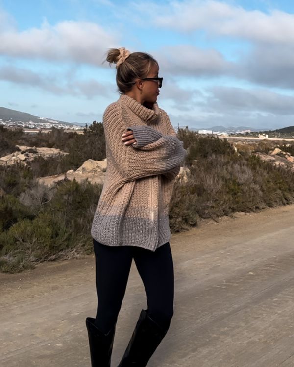 Damen Strickjacke mit Pailletten Glitzer Effekt 