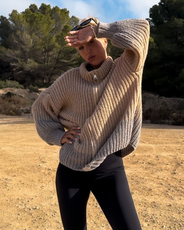 Kuschelige Winter Strickjacke Cardigan mit Kragen 