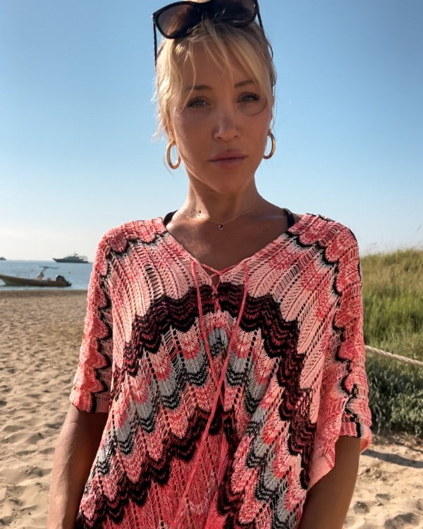 Farbiges schönes lockeres Boho Strandkleid - magisches Beachfeeling mit diesem Tunika 