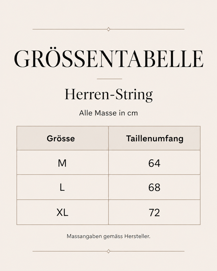 Herren String Groessentabelle 