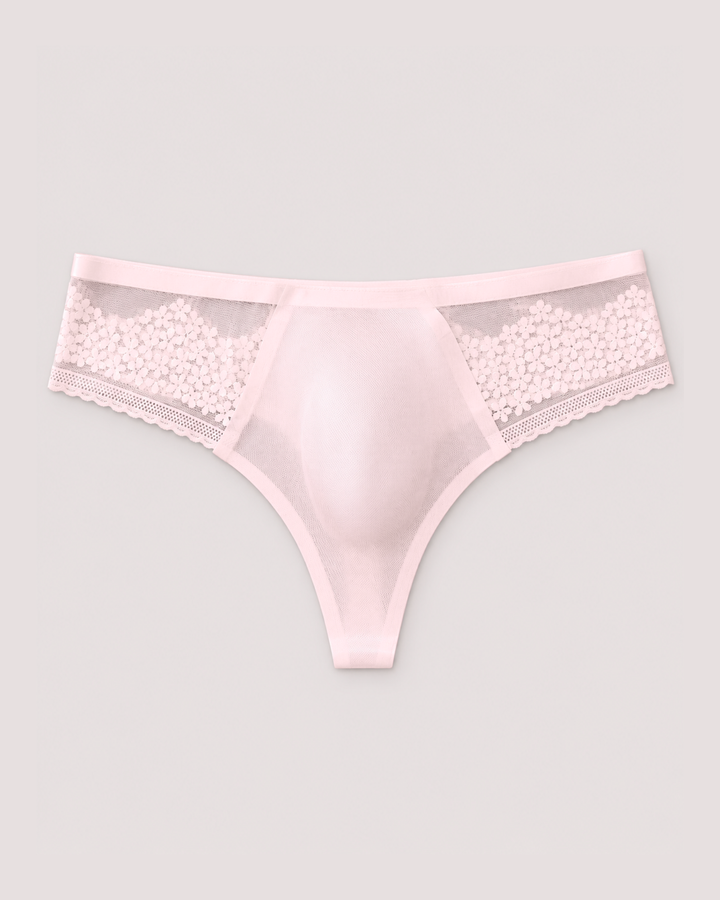 Eleganter Rosa Herren-String mit glatter Vorderpartie