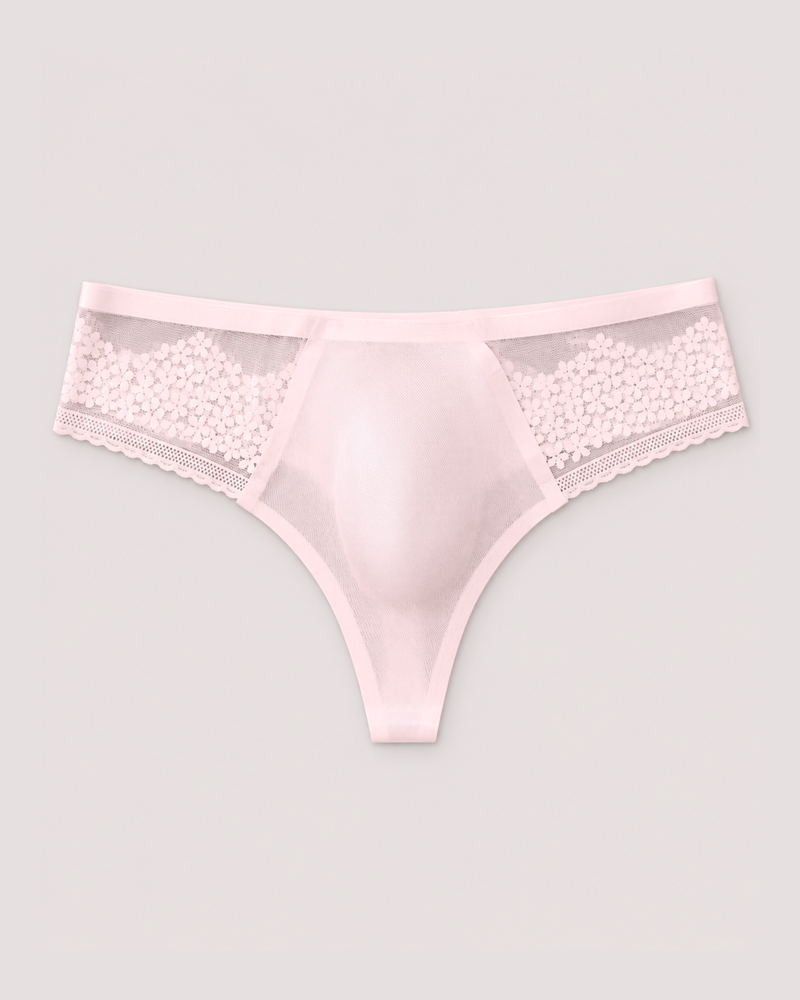 Eleganter Rosa Herren-String mit glatter Vorderpartie