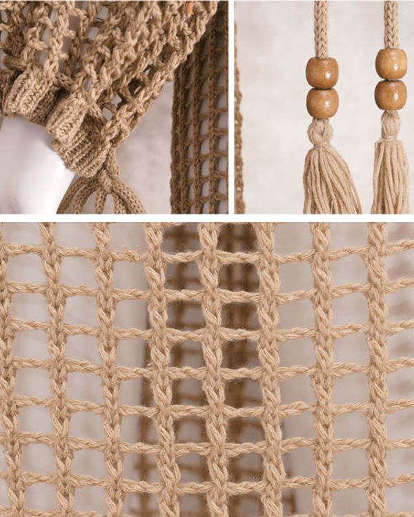 Attraktives Strand und Sommerkleid mit Cut-outs in grobem Netzstrick
