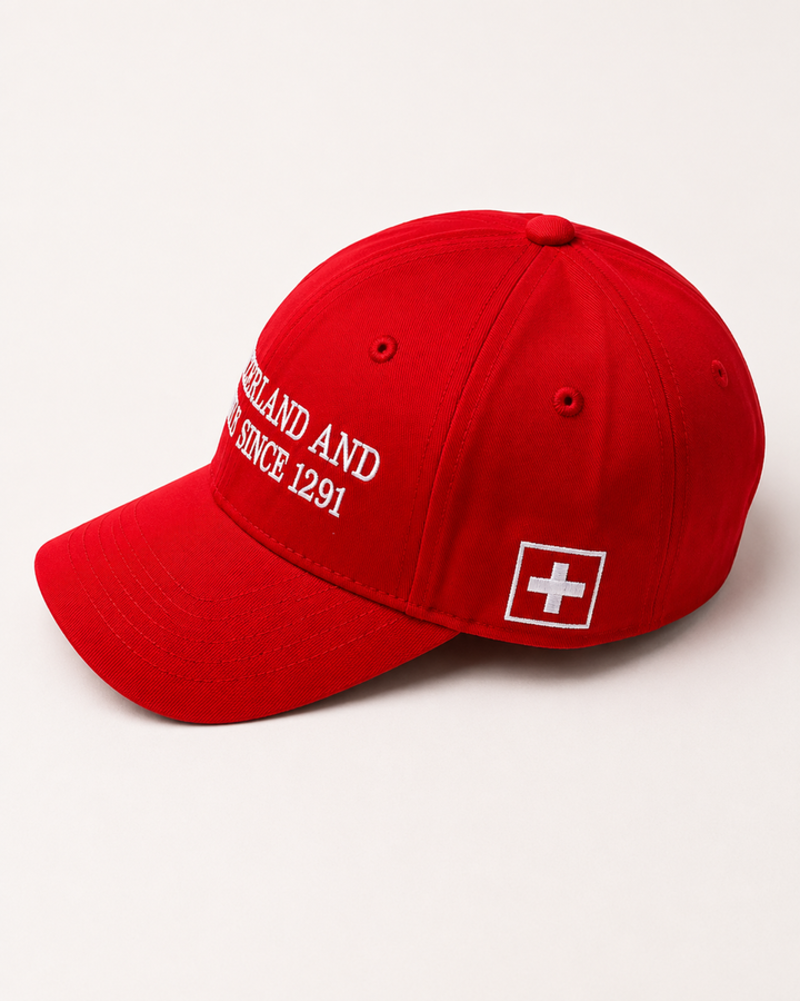 Switzerland Great Since 1291 Hat für Freizeit und Reisen | Schweizer Kreuz auf der Seite 