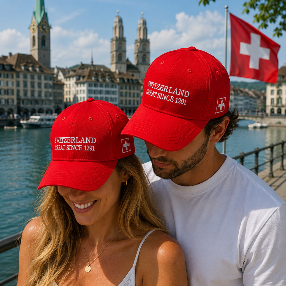 Switzerland great since 1291 Baseball Cap in rot für Sie und Ihn