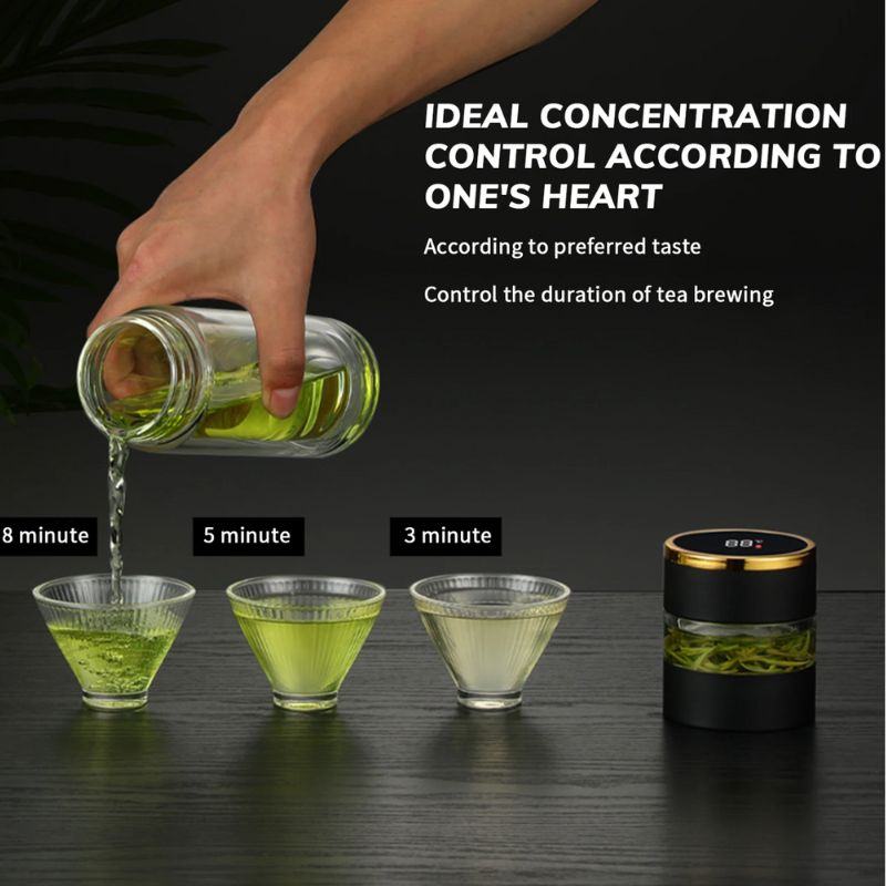 Stillvoller Tee Infusor Trinkflasche Glasflasche mit Edelstahl