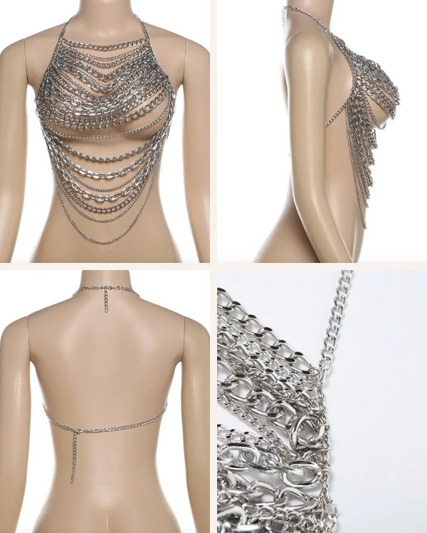 Festival Rave Top mit Ketten-Layering