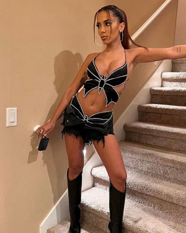 Blickfang Schmetterling Crop Top im Spotlight