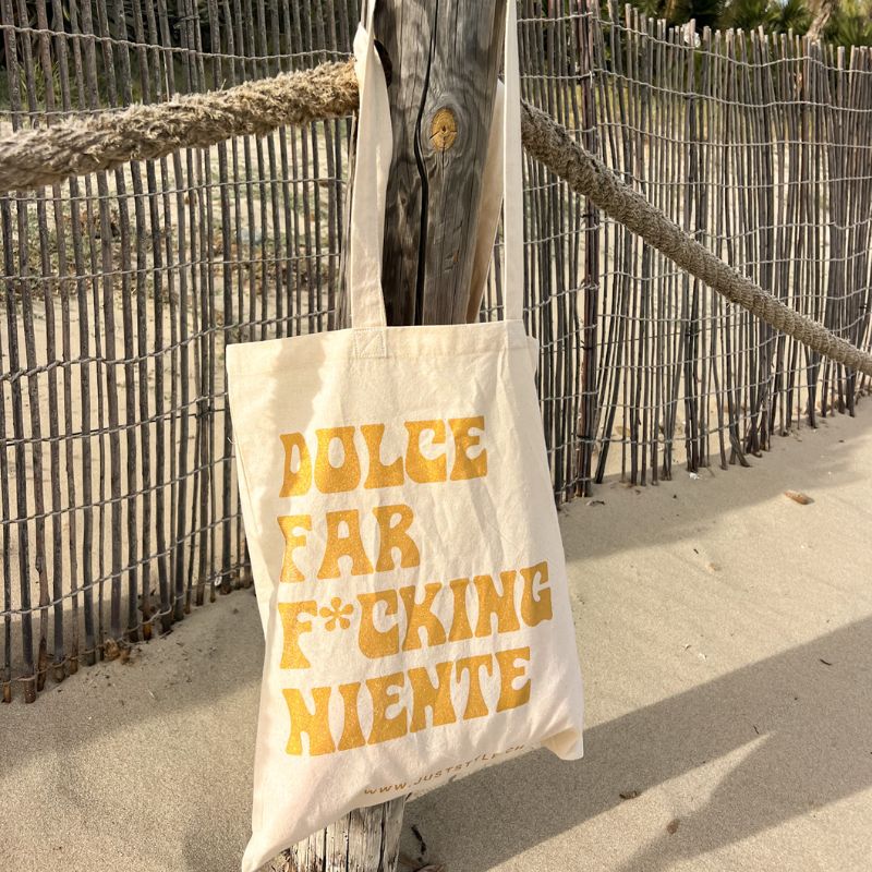 Bio-Stofftasche | Organic Tote Bag Natural | Dolce far f*cking niente