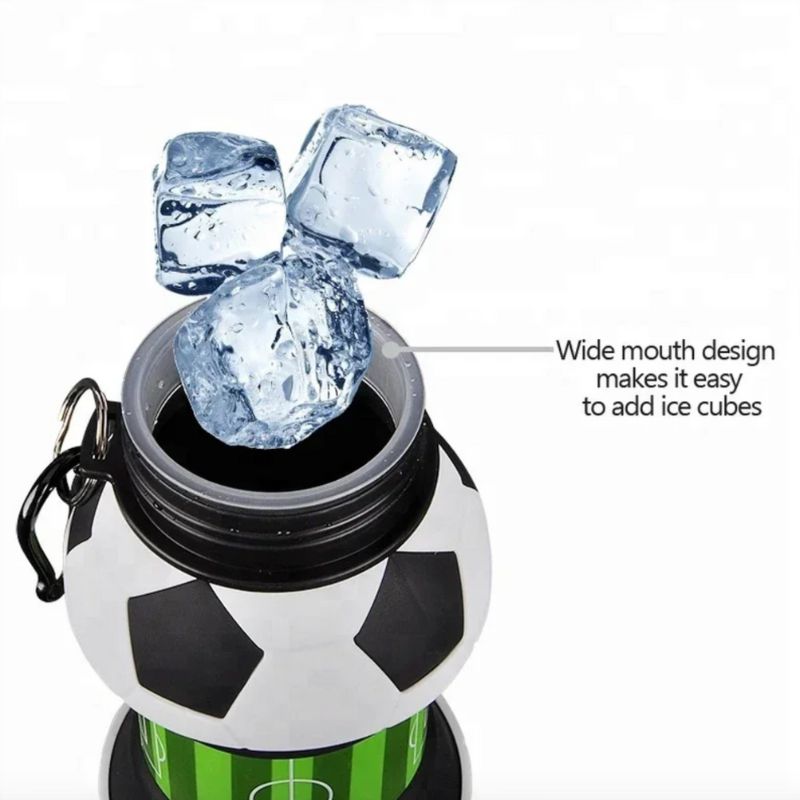 Fussball Trinkflasche mit grosser Öffnung für Eiswürfel 