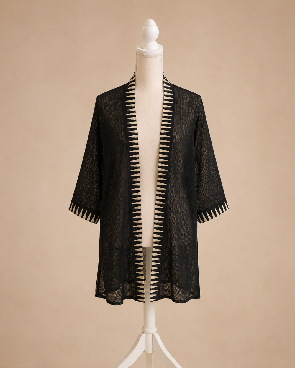 Unisex Netz Kimono Black Zen