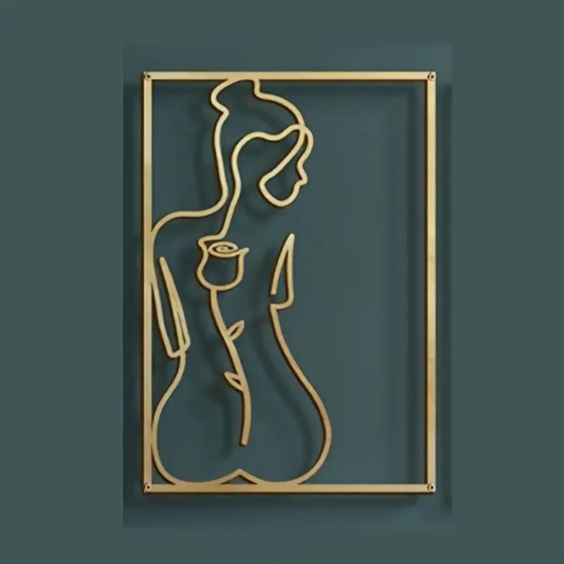 Goldene elegante Wanddekoration Wandbehang Frauen Körper Umriss 