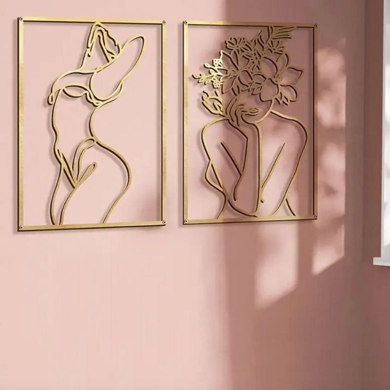Stillvolle elegante Wohndekoration Minimalismus - Frauen Silhouette Umrisse des Körpers - Abstrakte Kunst Wandbehang 