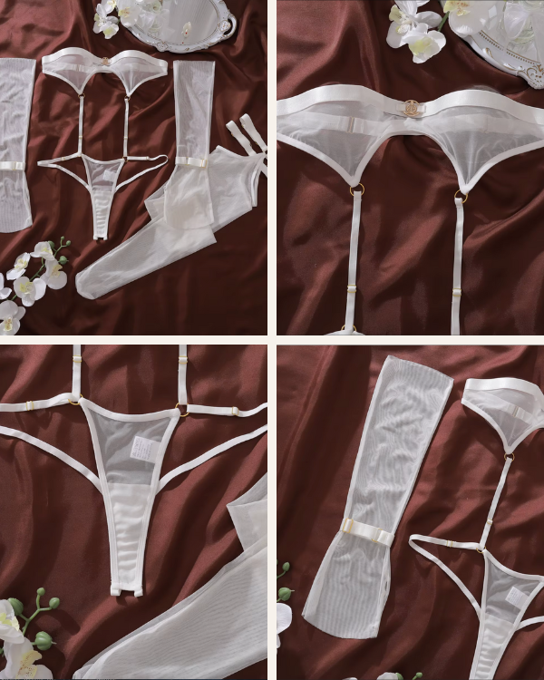 Transparente Dessous weiss | Harness Body Set 