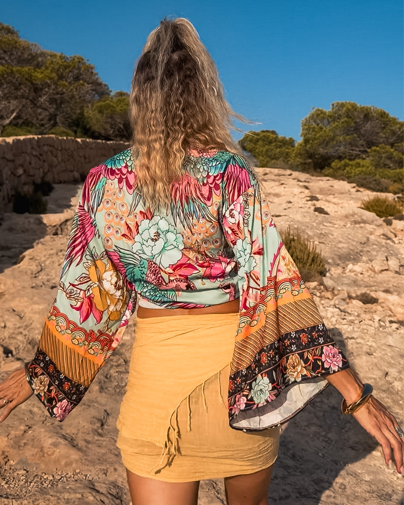 Luftige Wickelbluse für Strandurlaub | Sommer Wickelbluse