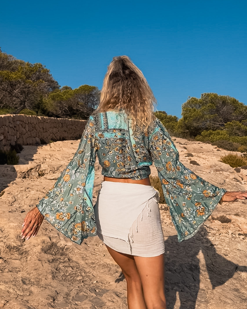 Boho Sommeroberteil Ibiza Style | Trompetenärmel 