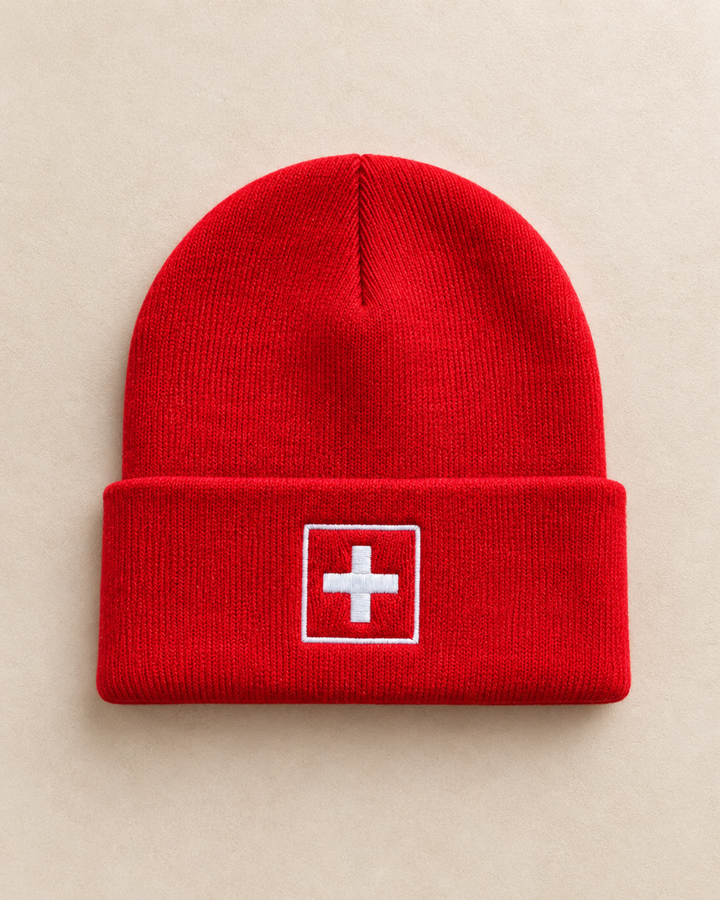 Schweiz Mütze rot Unisex mit Schweizer Kreuz und Switzerland Schriftzug