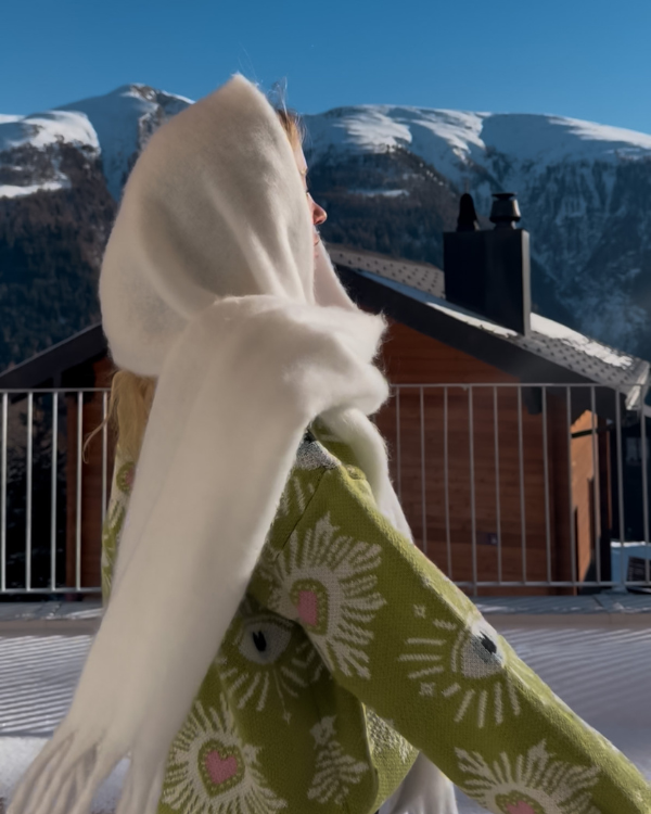 Zeitloser Oversize Schal | Weisser Kuschel Schal 