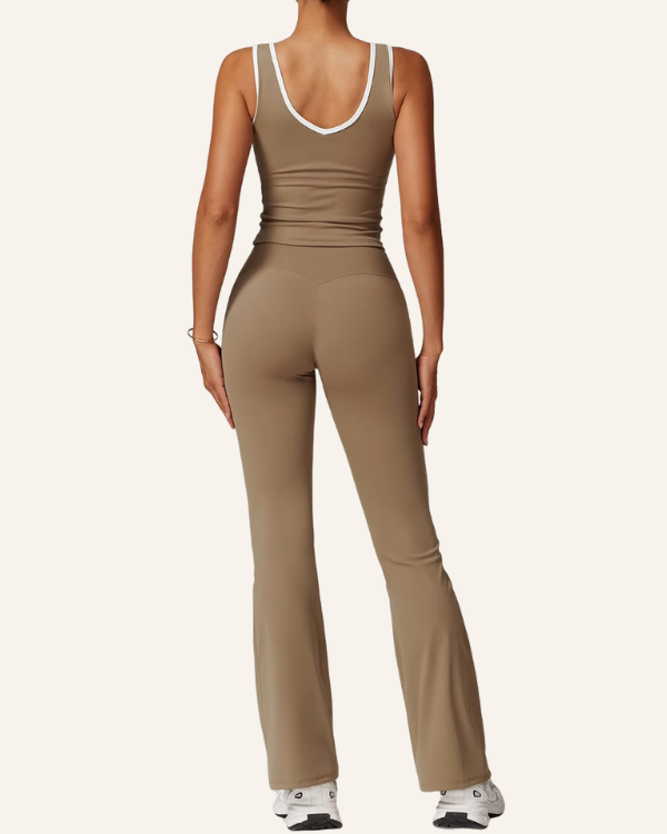 Fitness-Look mit stylischem Kontrastsaum - Damen Sport Set 