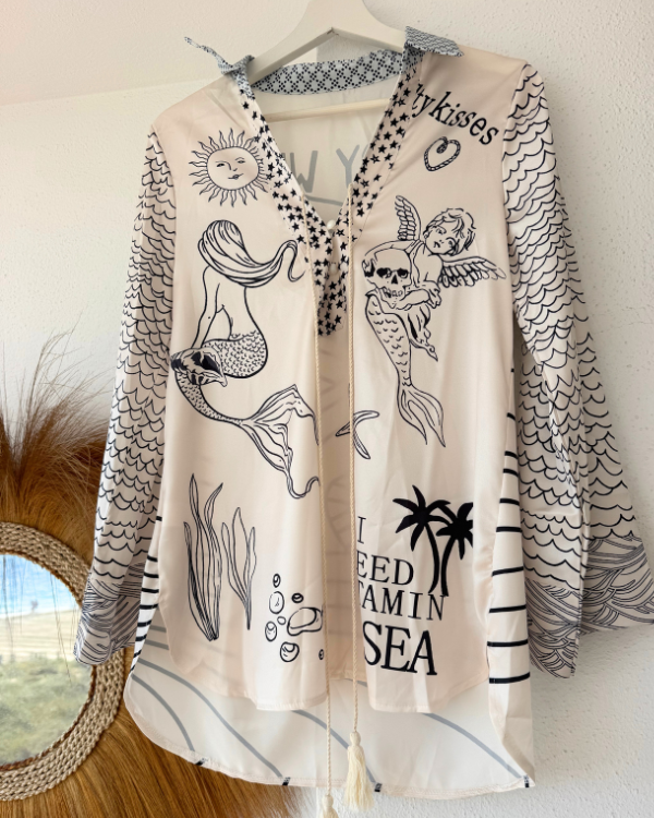 Super weiches und luftiges Damen Shirt mit Sommer Meer Motiven