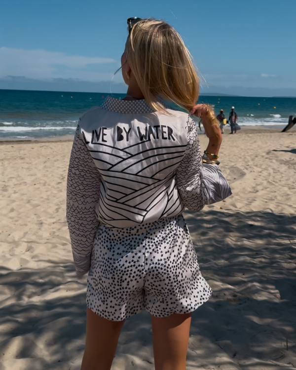 Stylisches Sommeroutfit Ocean Spirit - lockere und leichte Damen Bluse mit langen Ärmeln 