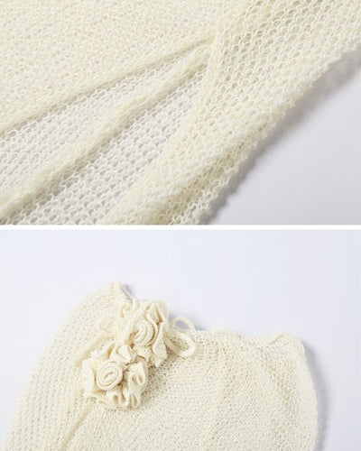 Häkel Crochet Zweiteiler Set in beige creme