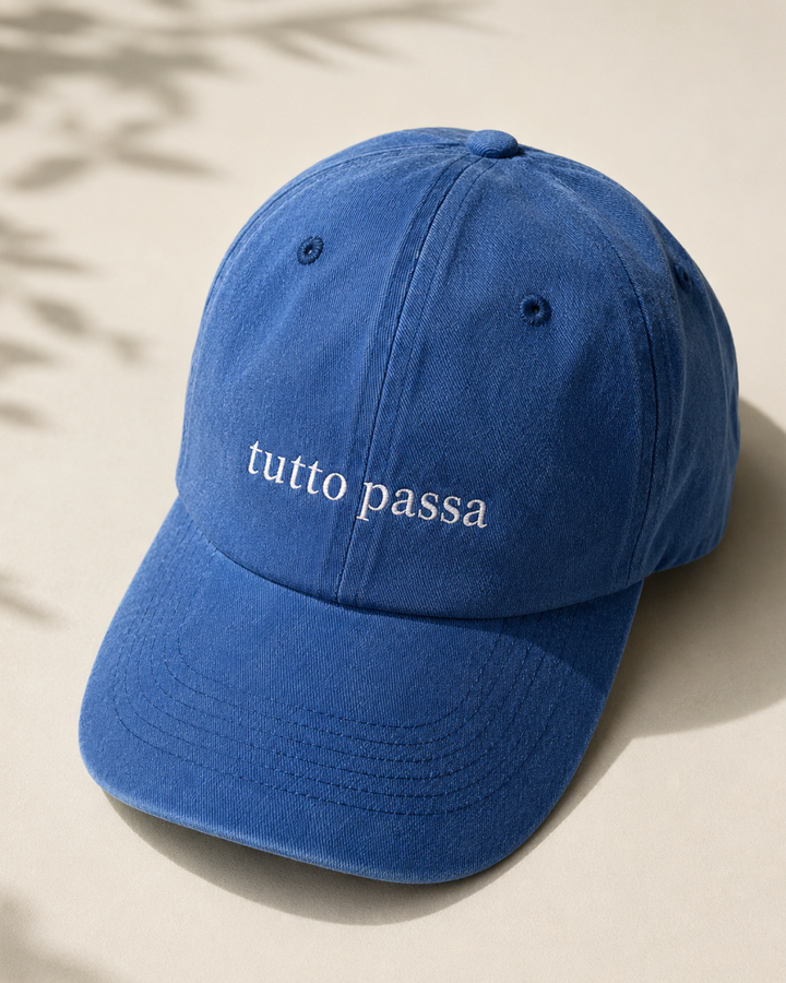 Cap „Tutto Passa“ – Washed Vintage Baseball Cap mit Stickerei