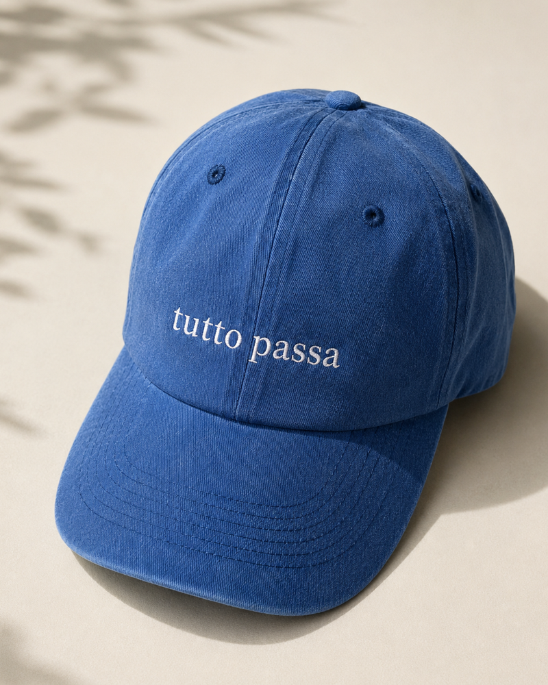 Cap „Tutto Passa“ – Washed Vintage Baseball Cap mit Stickerei