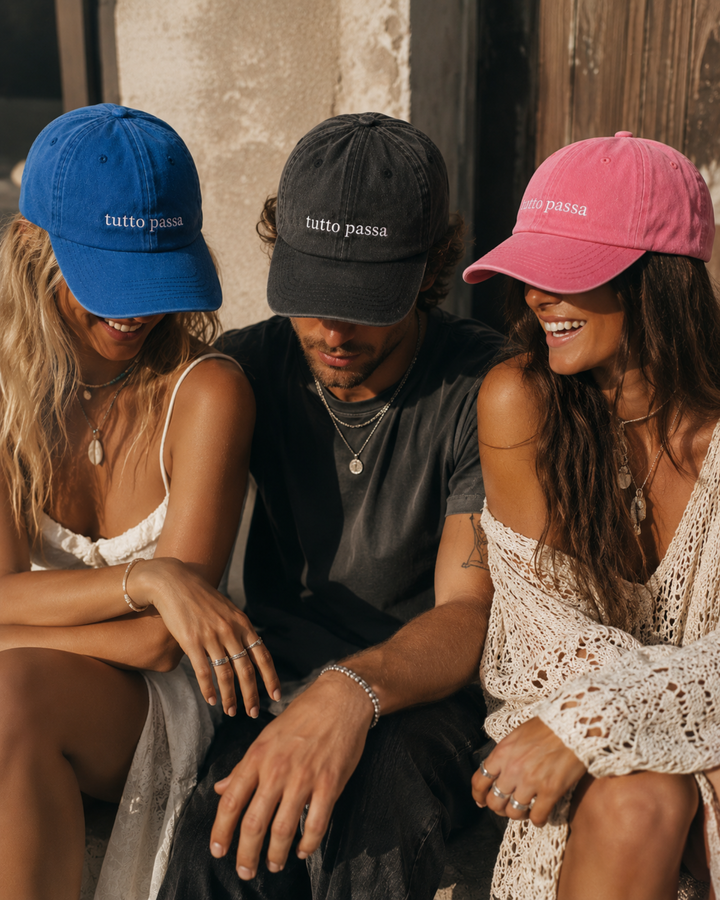 Cap „Tutto Passa“ – Washed Vintage Baseball Cap mit Stickerei
