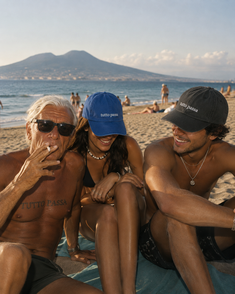Cap „Tutto Passa“ – Washed Vintage Baseball Cap mit Stickerei