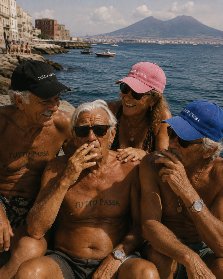 Cap „Tutto Passa“ – Washed Vintage Baseball Cap mit Stickerei