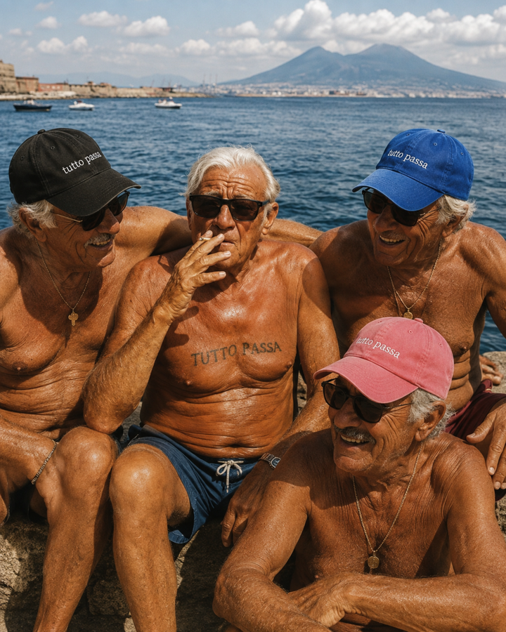 Cap „Tutto Passa“ – Washed Vintage Baseball Cap mit Stickerei