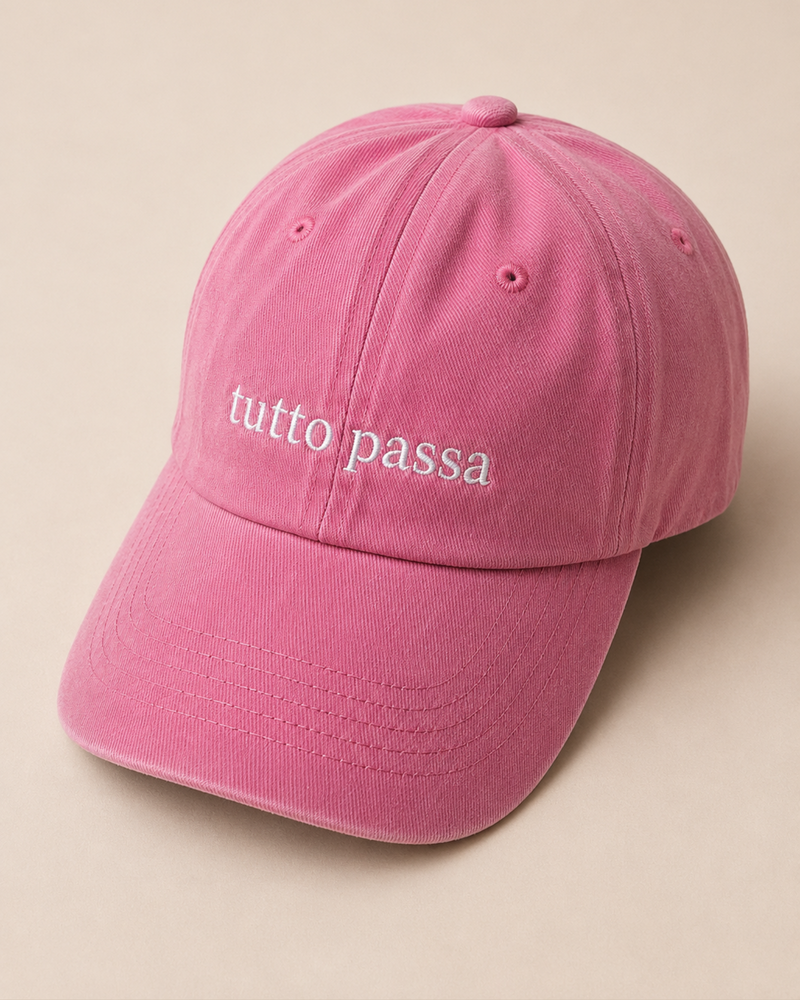 Cap „Tutto Passa“ – Washed Vintage Baseball Cap mit Stickerei