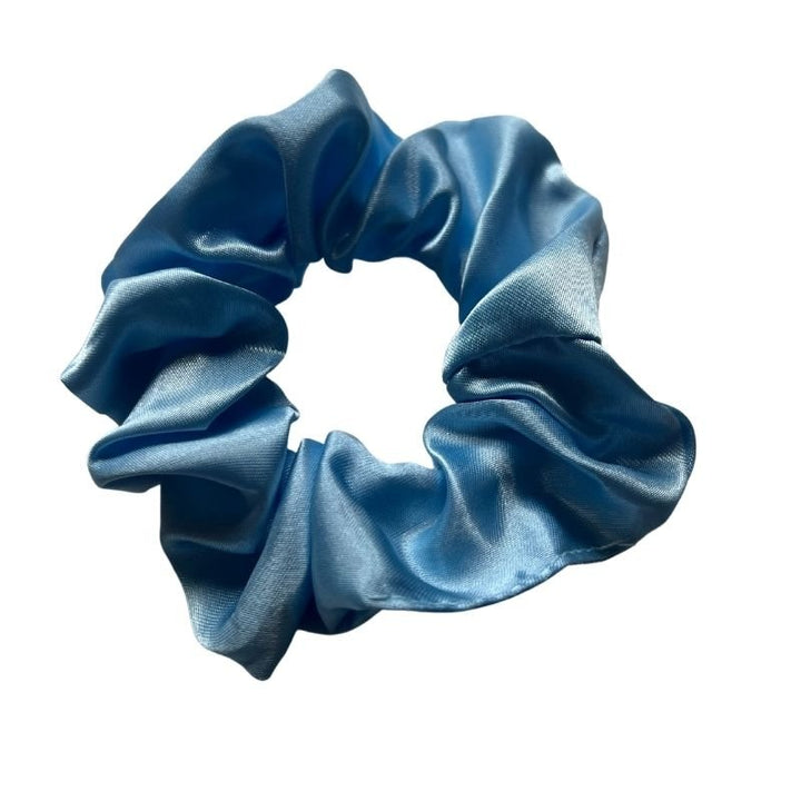 Blaues Glanz Scrunchie Haargummi 