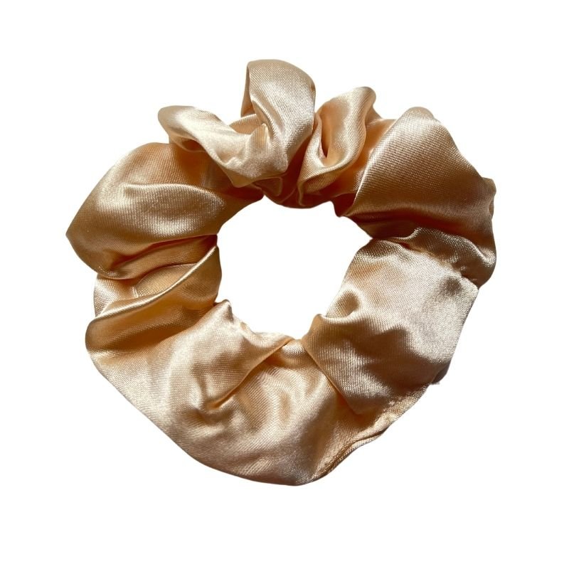 Beiges Glanz Scrunchie Haargummi 