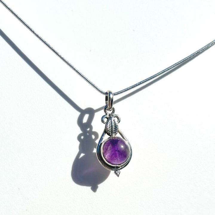 Edelstein Amethyst Anhaenger Sterling Silber 925 - Beruhigende Wirkung durch tragen eines Amethyst