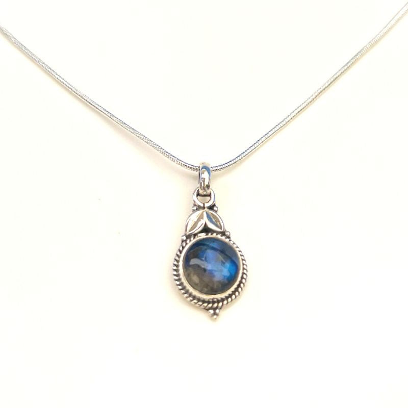 Sterling Silber 925 Labradorit Anhaenger - Protect your Aura - Aura Beschuetzer