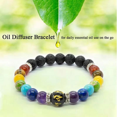 Vulkanstein Perlen mit farbigen Naturstein perlen gemischt - Oil Diffuser Armband 