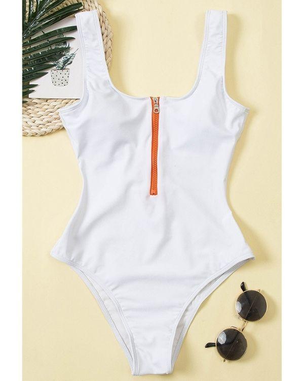 Weisser Badeanzug Badekleid Damen Surf Beach Style