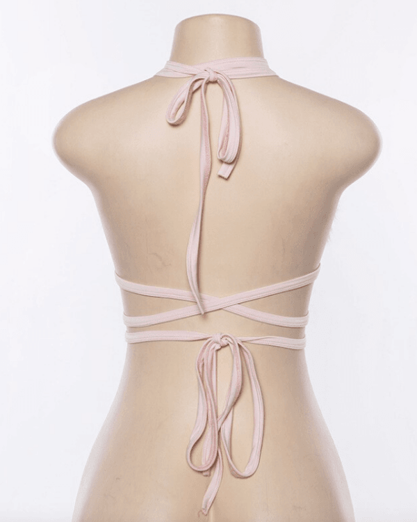 Bandage Bra Top Fluffy Fleece Festival