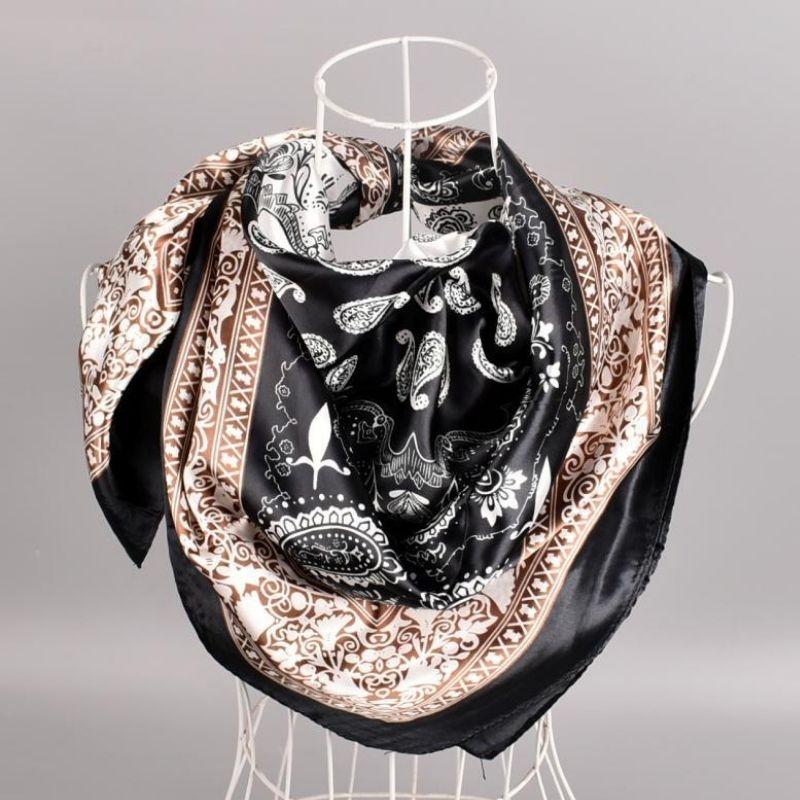 Hochwertiges Bandana Paisley Satin Seide Tuch - Quadratisches Tuch