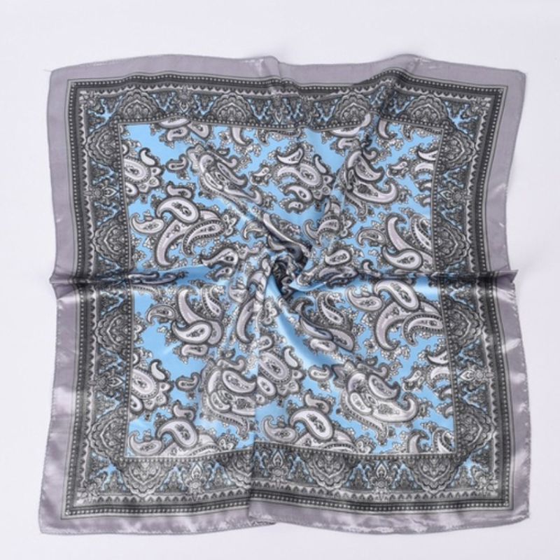 Satin Seiden Tuch Bandana mit Paisley Mustern