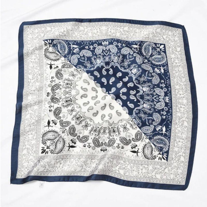 Paisley Bandana Tuch Foulard | Halstuch Kopftuch aus Satin Seide mit Paisley Vintage Muster